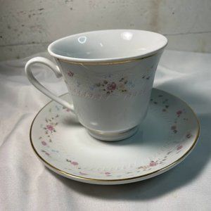 Home Styles Fine China Pink Floral Gold Trim Cup and Saucer Made in China